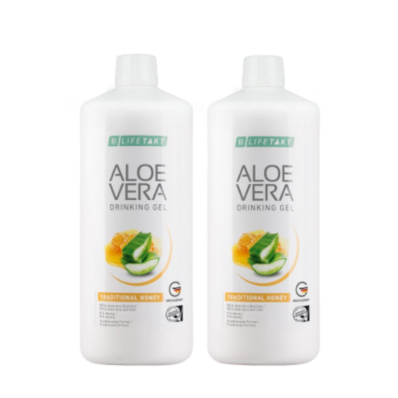 Aloe Vera Drinking Gel Traditionell mit Honig 2er Set 2000 ml