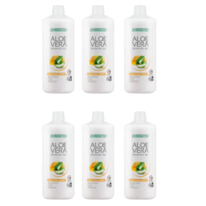 Aloe Vera Drinking Gel Traditionell mit Honig 6er Set 6000 ml