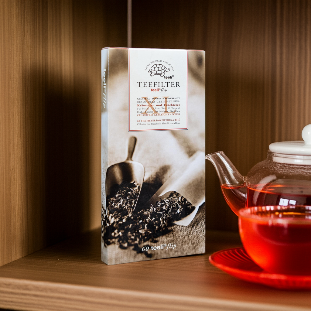 60 Stück Chlorfreie Papierfilter teeli®flip XL weiß