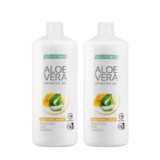 Aloe Vera Drinking Gel Traditionell mit Honig 2er Set 2000 ml