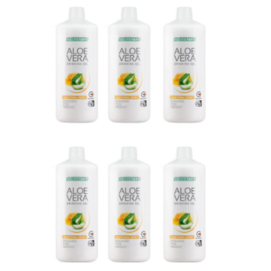 Aloe Vera Drinking Gel Traditionell mit Honig 6er Set 6000 ml