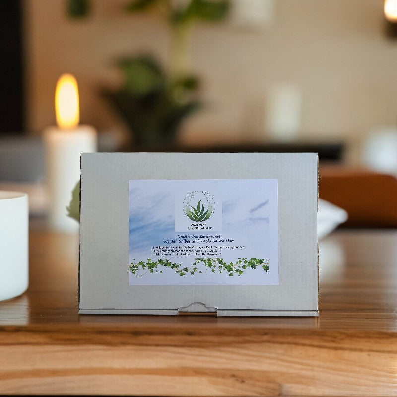 Räucherset "Natürliche Zeremonie" Weißer Salbei Sticks und Paolo Santo Holz