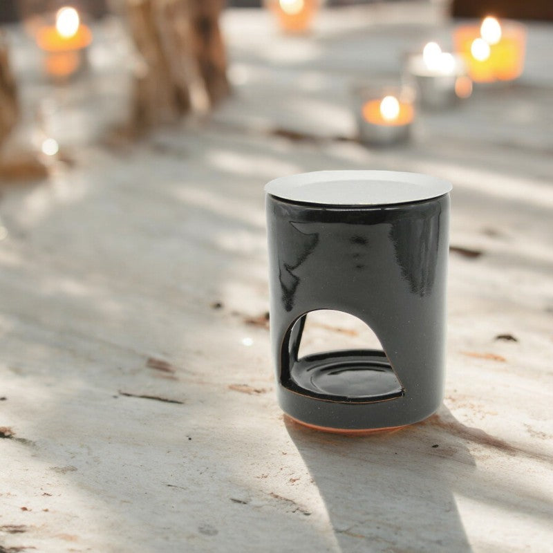 Räucherbrenner "Durchblick" in schwarz zur sanften Räucherung mit Teelicht