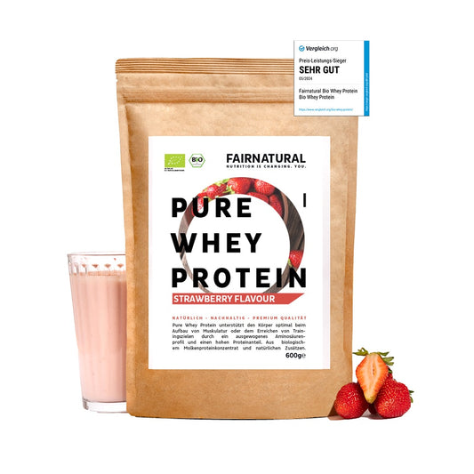 Bio Whey Protein Pulver Erdbeere