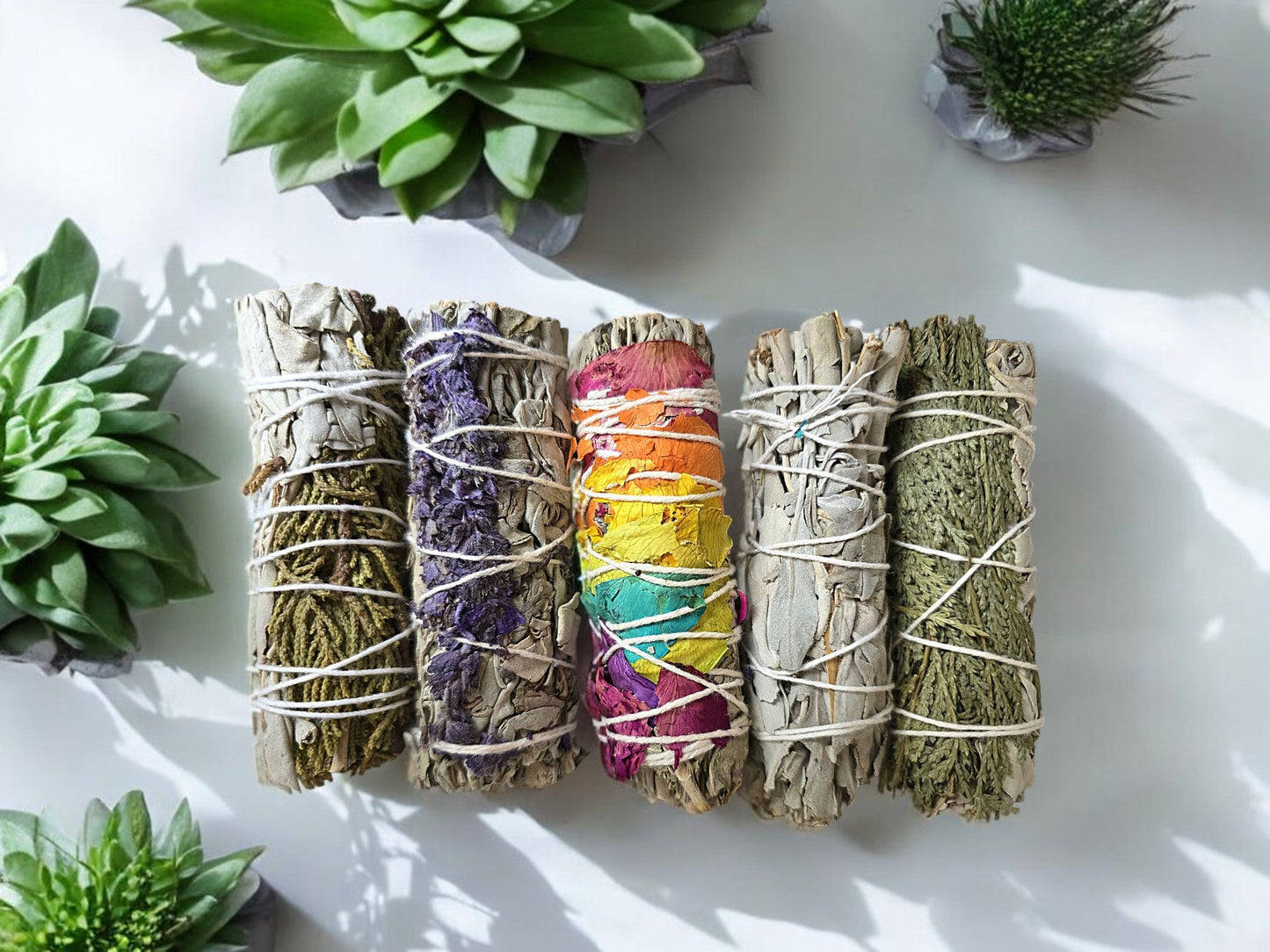 Räucherset "Natürliche Zeremonie - Chakren Ritualset" -  5 verschiedene Smudge-Sticks