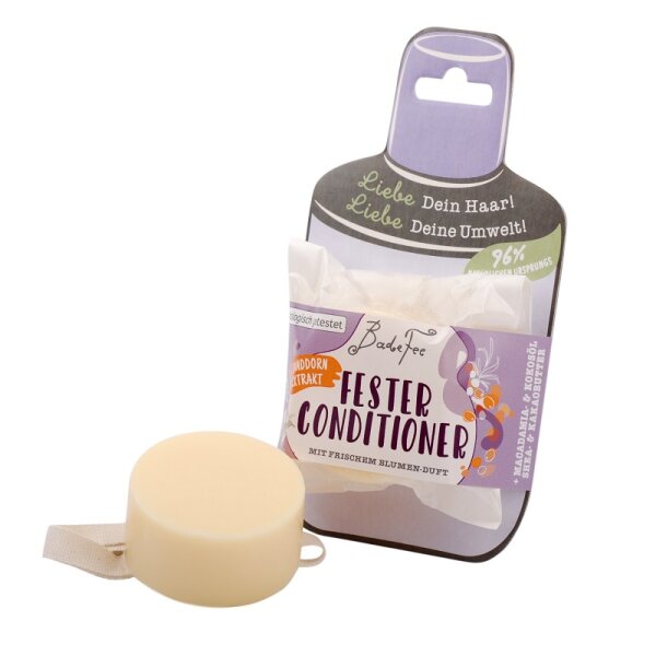 Solid conditioner with sea buckthorn and fresh flower fragrance - vegan