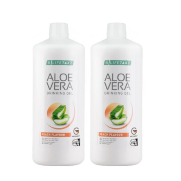 Aloe Vera Drinking Gel Peach-Pfirsich 2er Set 2000 ml